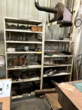2 38" Metal Shelves W/ Metal Fixtures misc.