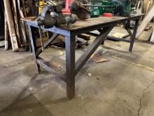 94"x42" Steel Work Bench W/ Wilton Vise