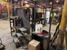 (3) Welding Curtains, Lifting Straps, Step Stool, Steel Stand &