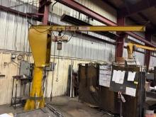 11' 1/2-Ton Stewart Jib Crane W/ Coffing Hoist