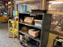 4' Rolling Cart & (2) 2' Shelf w/ Contents