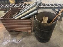 55 Gal. Drum, 36"X42" Scrap Bin & 3 1/2" OD Tubing