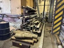 Steel Cylinders & Misc. Aluminum C Channel & I Beam w/ Material Rack