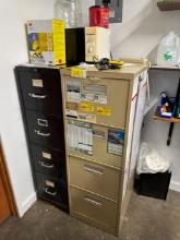 (2) 4-Drawer Metal File Cabinets, Microwave, CncG Coder