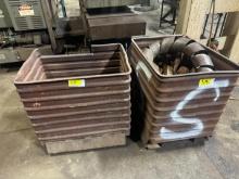 2 Metal Bins w/ Material