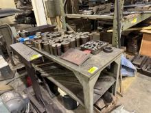 6'X26" Steel Work Table, 28" Steel Sawhorse & Contents