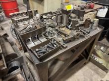 3' Steel Work Table W/ Contents-Jaws, Machine Screws & More