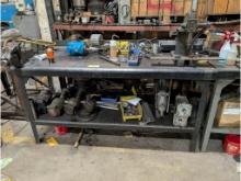 6' Steel Work Table, No. Famco Arbor Press, 4" Reed Vise, Various Pumps & Other Contents