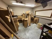 Contents of Room-Rolling Shop Cart/Shelf, Desk, Shipping Supplies & More