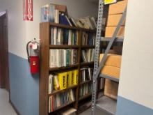3' Metal Shelf, (3) 28" Book Shelves & Contents