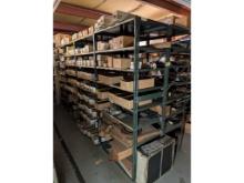 (7) 42" Steel Shelves W/ Air Fittings, Brass & Inventory