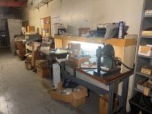 10' & 8' Work Benches, Desk, Cabinets, Famco Arbor Press
