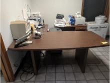 (2) Desks, Folding Table, Paper Shredder, Printer