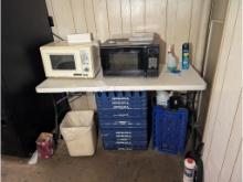 Folding Table, (2) Microwaves & Refrigerator