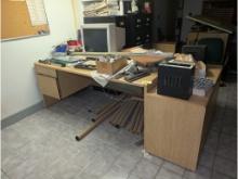 Office Desk, (2) Chairs & End Piece