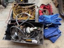 Slings, Milwaukee Bag, Extension Cords, Tarp &