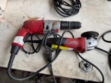 Milwaukee Magnum Hammer Drill & 4-1/2" Grinder