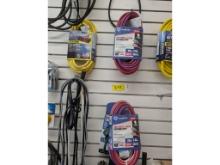 4 25' 12/3 Extension Cords, Power Strip