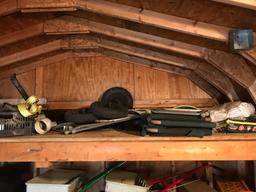 Contents of Shed: Tarps, Tools, Tires, Etc.