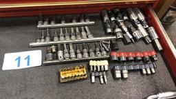 LOT OF (56) ASSORTED 3/8" DRIVE SOCKETS & DRIVERS