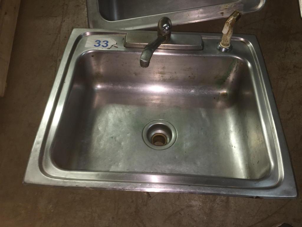 STAINLESS STEEL SINK W/ FAUCET