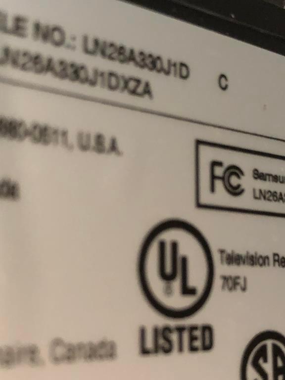 2008 SAMSUNG LN26A330J1D TV
