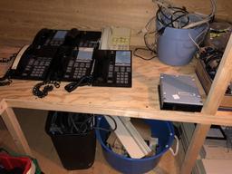 ASSORTED VINTAGE ELECTRONICS, PHONES, CABLES
