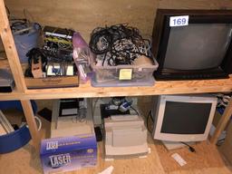 ASSORTED VINTAGE ELECTRONICS, PHONES, CABLES