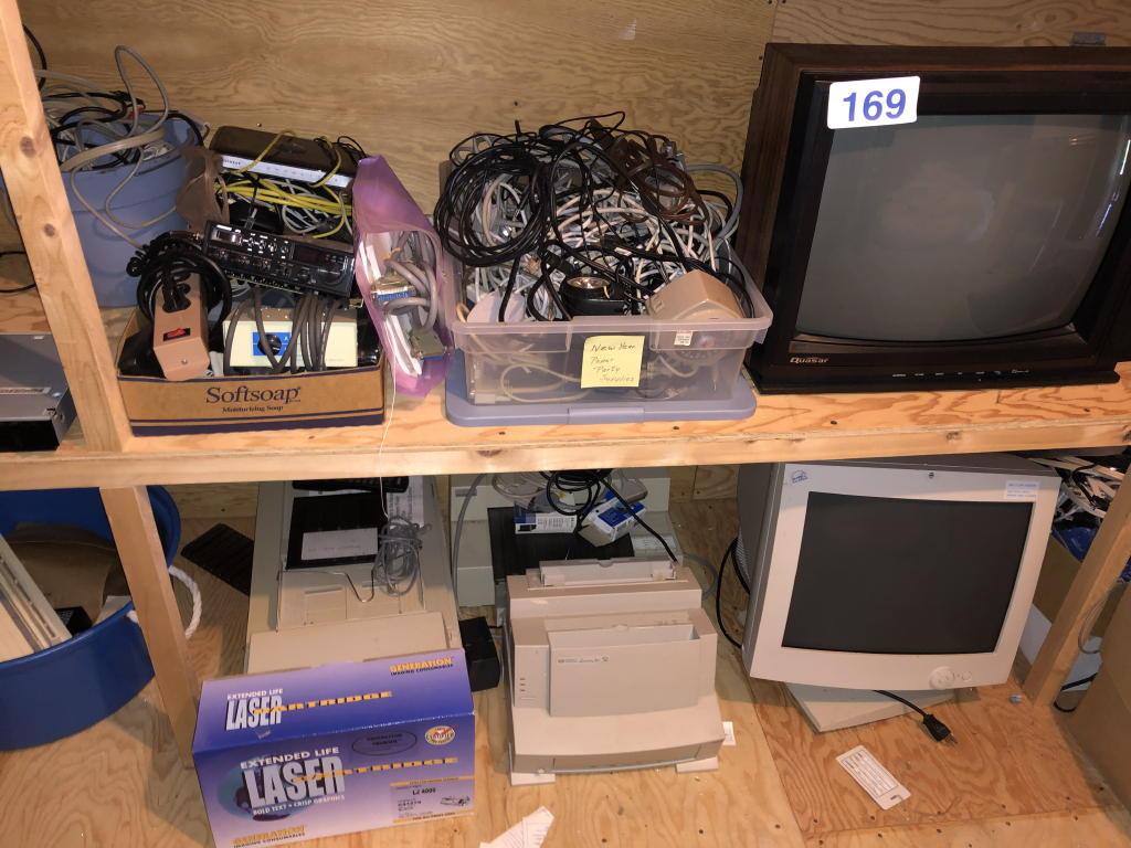 ASSORTED VINTAGE ELECTRONICS, PHONES, CABLES
