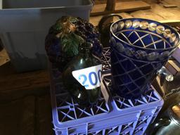 GLASS BOTTLE, DECANTER, ICE BUCKET