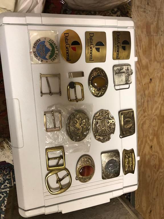 LOT OF (17) ASSORTED BELT BUCKLES