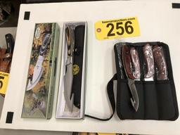 BROWNING 4pc KNIFE SET, (2) WHITETAIL CUTLERY KNIVES
