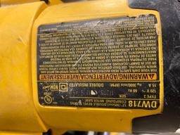 DEWALT 12" SLIDING COMPOUND MITER SAW, MDL. DW718 DBBL. BEVEL, W/ STAND, S/N: 172119