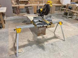 DEWALT 12" SLIDING COMPOUND MITER SAW, MDL. DW718 DBBL. BEVEL, W/ STAND, S/N: 172119
