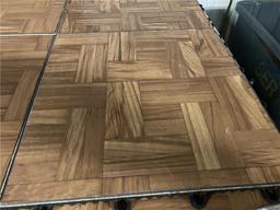 61 3'X3' PANEL SECTIONS OF SNAPLOCK PARKAY FLOORING (9) 12" TILES