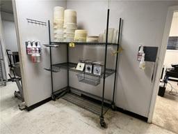 5' X 30"D X 80"H PORTABLE WIRE KITCHEN RACK, 3-SHELVES, ANTIMICROBIAL