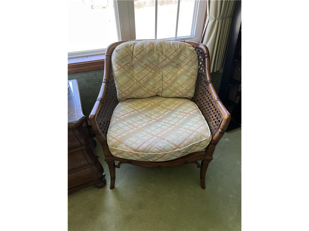 (2) RATAAN SIDE ARM CHAIRS