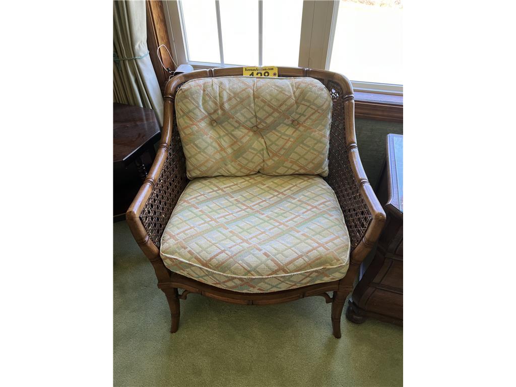 (2) RATAAN SIDE ARM CHAIRS