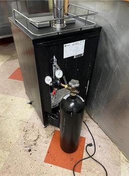 KEGCO MODEL MDK-199SS-01 2-TAP BEER DISPENSER W/ CO2 TANK & GAUGES