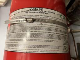AMEREX MODEL 600 6.14-GALLON STORED WET CHEMICAL FIRE SUPPRESSION SYSTEM