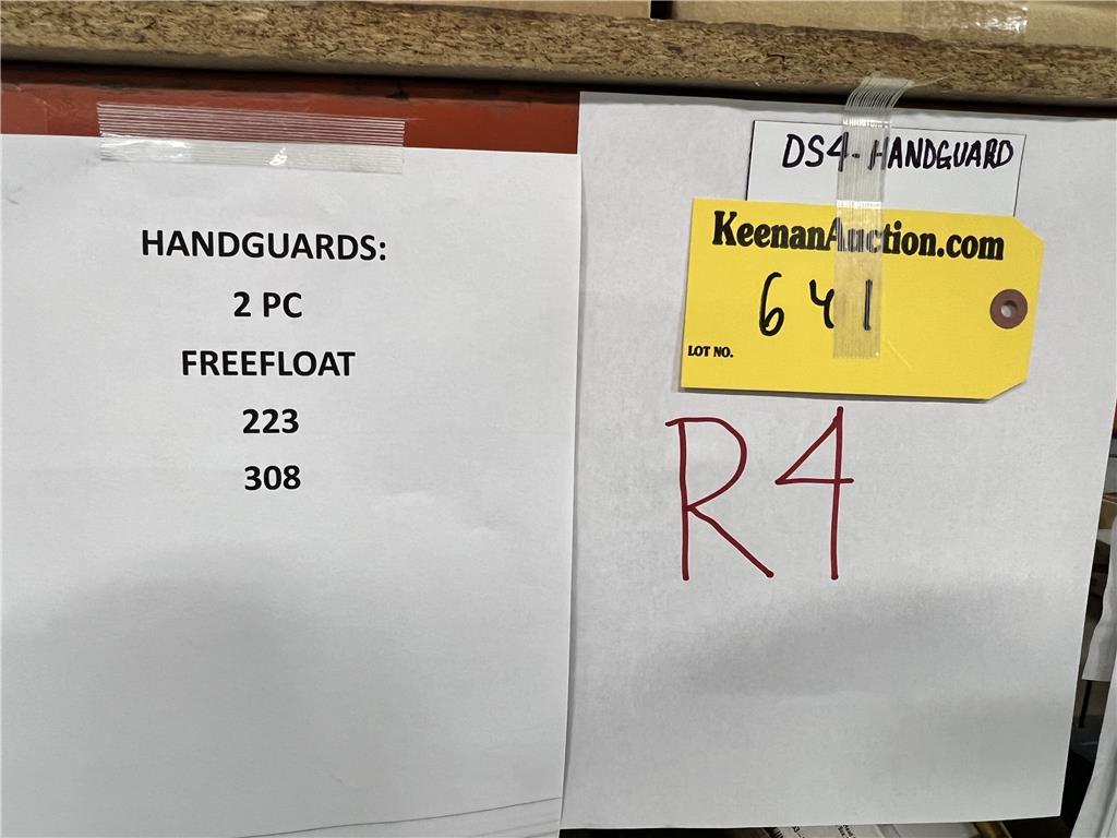LOT RACK 4: HAND GUARD FREEFLOAT, HAND GUARD ASSEMBLY PARTS 223, 308. $6,512 AT COST