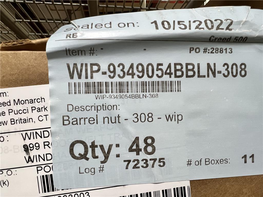 LOT RACK 12: BARRELS, UPPER RECEIVERS,  PARTS, PIC BLOCKS. $87,659 AT COST