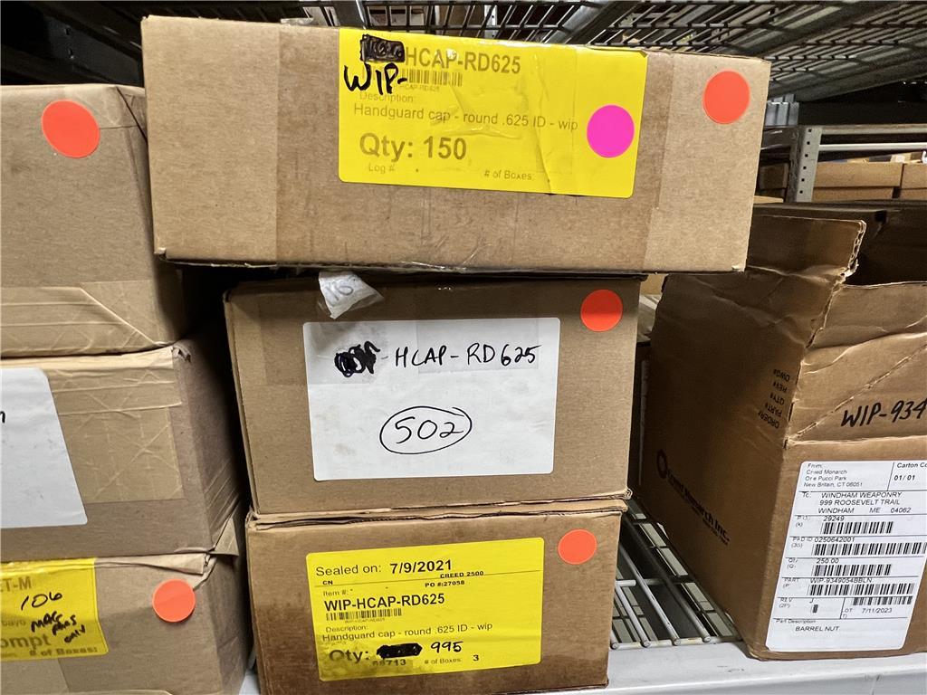 LOT RACK 12: BARRELS, UPPER RECEIVERS,  PARTS, PIC BLOCKS. $87,659 AT COST