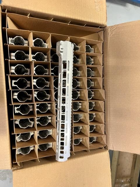 LOT RACK 4: HAND GUARD FREEFLOAT, HAND GUARD ASSEMBLY PARTS 223, 308. $6,512 AT COST