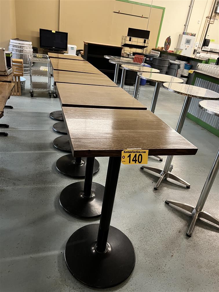 (6) HI-TOP 2'X2' PUB TABLES, SPARE COLUMN & BASE