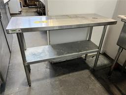 REGENCY 48"X18" STAINLESS STEEL TABLE WITH LOWER GALVANIZED SHELF