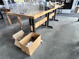 $BID PRICE X 2 - (2) HARDWOOD STEEL FRAME DINING TABLES