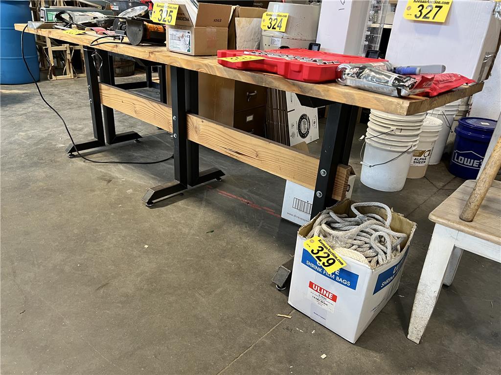 $BID PRICE X 2 - (2) HARDWOOD STEEL FRAME DINING TABLES