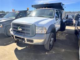 2005 FORD F450 XL DUMP TRUCK, 4WD, DIESEL, AUTO, 83,155 MILES, VIN: 1FDXF47P95EC73533