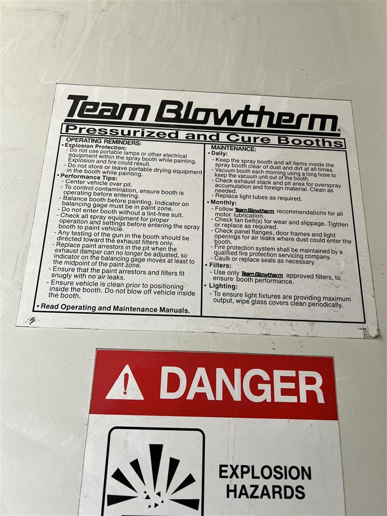 TEAM BLOWTHERM CONCEPT II CURE DRIVE-THRU DOWNDRAFT SPRAY BOOTH